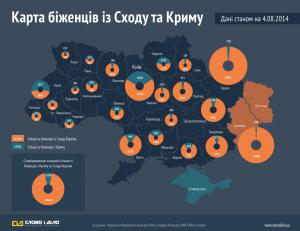 Запорожская область – в пятерке регионов, принявших наибольшее количество беженцев (Карта)