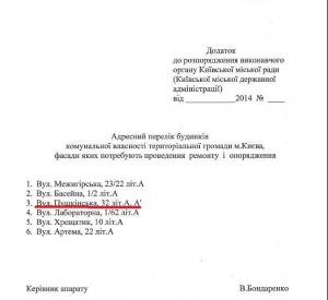 Киевскую приемную «УДАРа» хотят отремонтировать за бюджетные деньги — документы