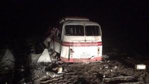 Passenger bus blown up by mine in east Ukraine