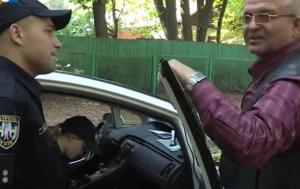 В Киеве пьяный экс-гаишник пытался «договориться» с полицией (Видео)