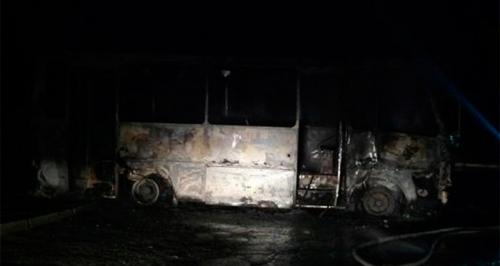 В Запорожье сожгли автобус карбата &quot;Донбасс&quot;