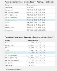 Электрички на Хортицу ходят по-новому расписанию