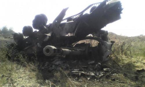 Сгорела батарея гаубиц карателей, которая била по Донецку