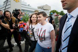 Савченко впервые выступила на свободе после прибытия в Украину