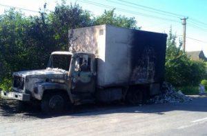 В Запорожской области дотла сгорел грузовик