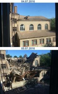 В центре Запорожья в здании обрушилась крыша (ФОТОфакт)