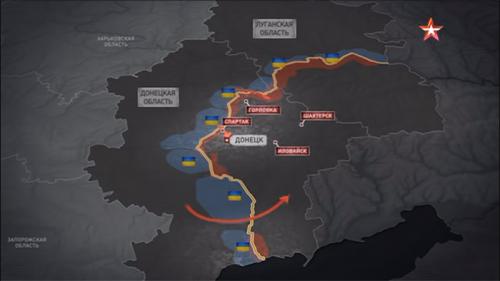 Опубликована карта возможного наступления карательной армии рагулей на Донбасс